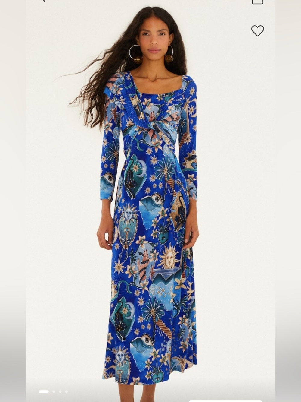 *New* FARM RIO Blue Mystical Draped Long Sleeve Maxi Dress 🌞🌜✨